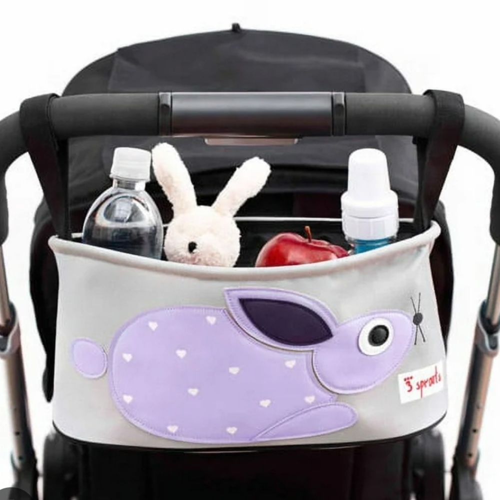 3 Sprouts Purple Rabbit Stroller Organizer
